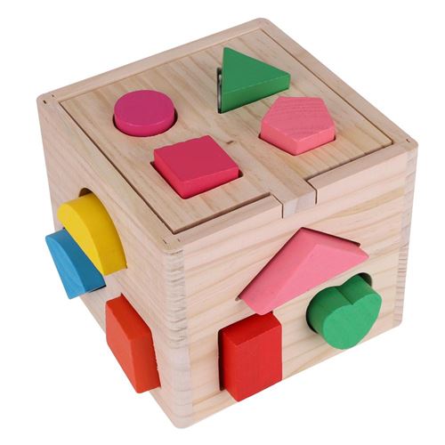 8€ sur Jeu Cubes en Bois intellectuelle 13 Trous ,Forme Boîte Enfants Bébé  Jouets Éducatifs Coloré Géométrie - Autres - Achat & prix