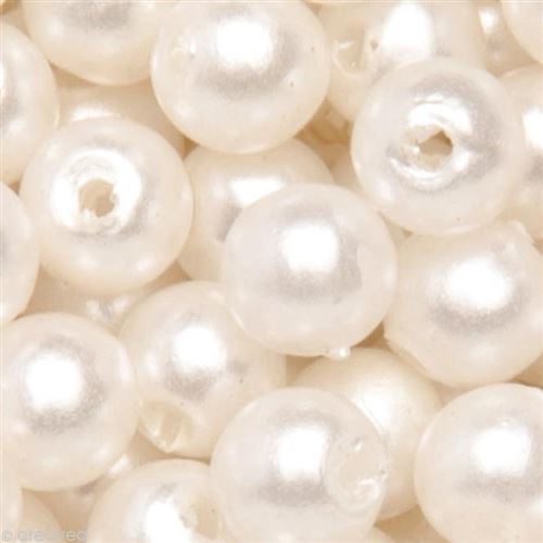 Perles de décoration Blanc perlé 10 mm - env 140 pcs