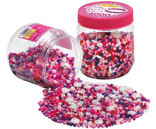 Hama - 2058 - loisir créatif - midi pot 4000 perles - mélange rose