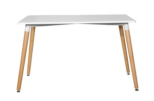 HOMEMANIA Table Diamond Moderne - pour Bureau - Blanc, Hêtre Naturel en Bois, 120 x 80 x 74,5 cm