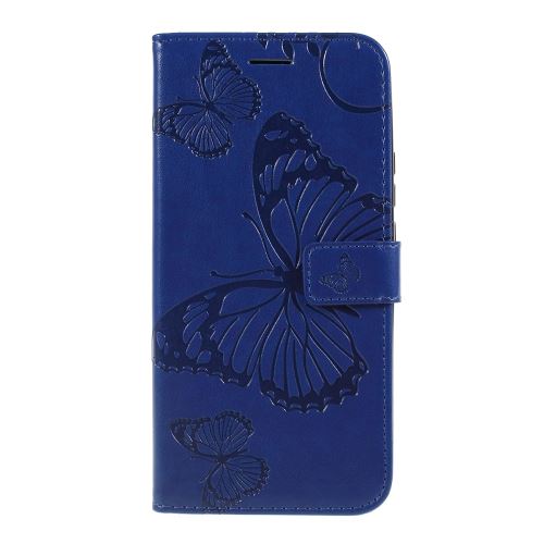 Etui en PU papillon avec support bleu pour votre Huawei P Smart Z/Y9 Prime 2019