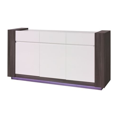 Buffet AUGUSTO moyen modéle coloris gris bodéga et blanc brillant