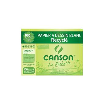 CANSON Papier à dessin recyclé, A3, 160 g/m2, blanc - Papier Fantaisie -  Achat & prix