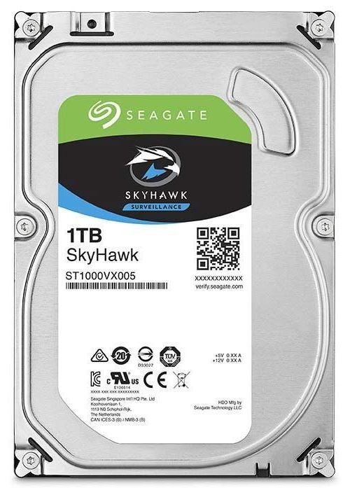 Seagate SkyHawk Surveillance HDD ST1000VX005 - Disque dur - 1 To - interne - 3.5 - SATA 6Gb/s - 5900 tours/min - mémoire tampon : 64 Mo