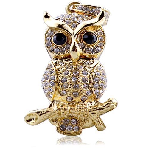 818-Tech No28200020032 Hi-Speed 2.0 clé USB 32Go Oiseau Chouette Branche métal 3D or