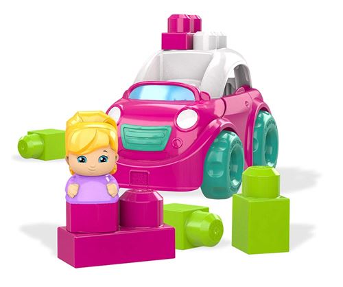 Mega Bloks Lil'Véhicule Décapotable rose, voiture et jeu de construction, 6 pièces, jouet pour bébé et enfant de 1 à 5 ans, DYT62