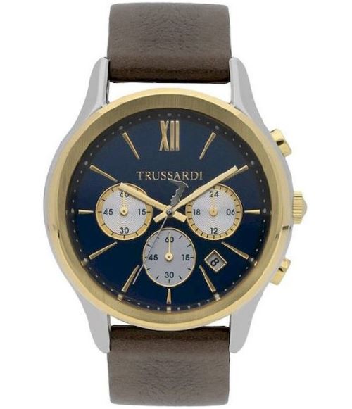 Trussardi Montre Homme R2471612001 ChronographeBleu, Jaune