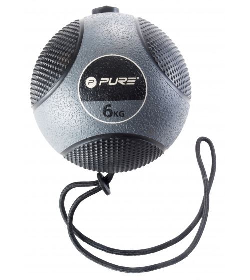 Pure2Improve Medicine Ball avec 6 kg gris corde / noir