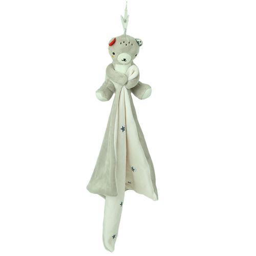 Jouet Serviette Bébé en Peluche Suspendu - Ours Gris