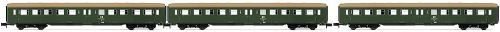 Arnold-3-tlg. Set Reisezugwagen Lowa E5, grün mit braunem Dach Modèle au matériel Roulant ferroviaire, HN4246, Vert avec Toit Marron