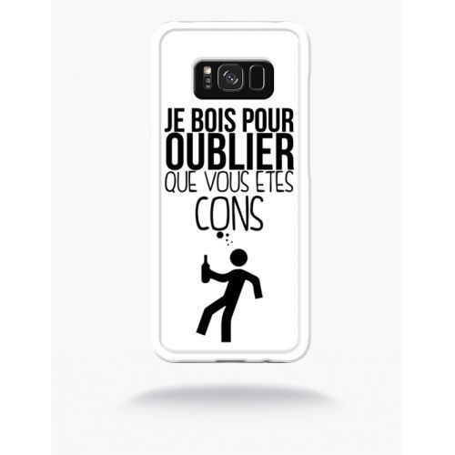 Coque je bois pour oublier que vous etes con 2 compatible samsung s8 bord transparent