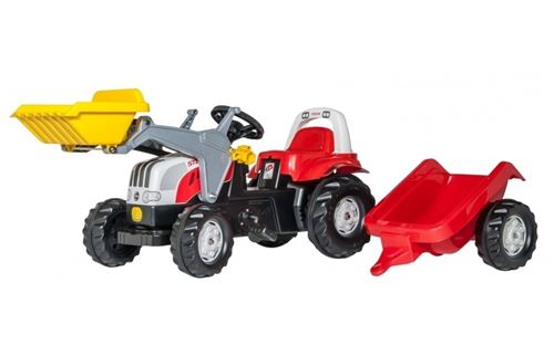 Rolly Toys tracteur escaliers RollyKid Steyr 6165 CVT rouge junior