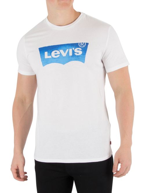 Levi's Homme T-shirt graphique de Housemark, Blanc