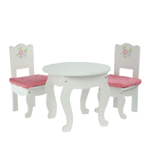 Olivias mobilier table 2 chaises bois poupée poupon jeux d’imitation TD-0208A