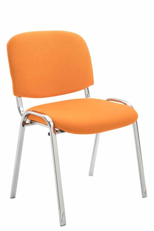 Chaise visiteur Ken support chromé tissu , Orange