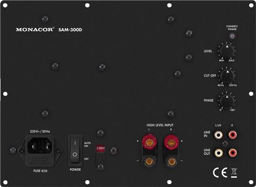 Monacor module sam-300d Caisson de basses actif pour ère numérique Noir