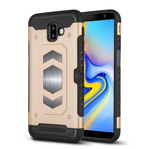 Coque en TPU combo avec porte-cartes or pour votre Samsung Galaxy J6 Plus