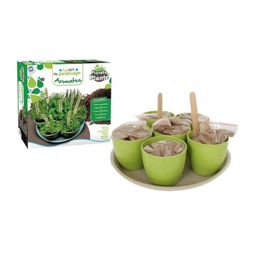 Mgm - plateau de 7 pots bamboo avec graines et substrat mgm