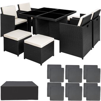 135 Sur Tectake Salon De Jardin Manhattan 4 Chaises 4 Tabourets