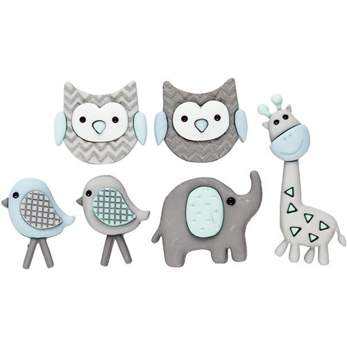 Creotime boutons avec motif 3,5 cm 6 pièces