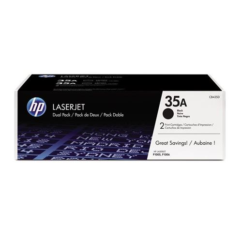 HP 35A - pack de 2 - noir - originale - LaserJet - cartouche de toner (CB435AD)