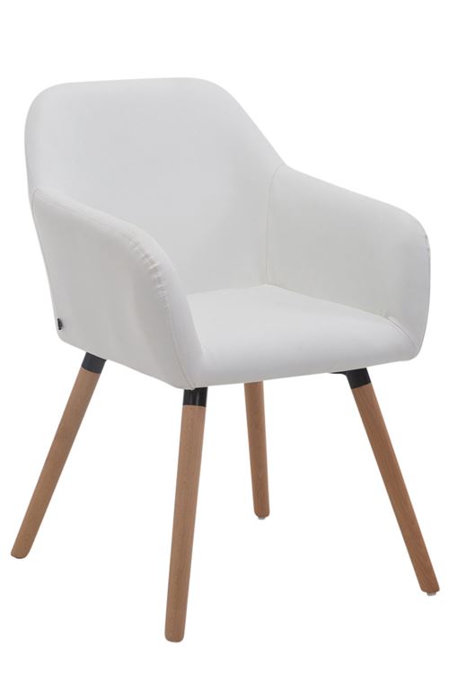 Chaise Visiteur Achat V2 similicuir , Blanc /Nature