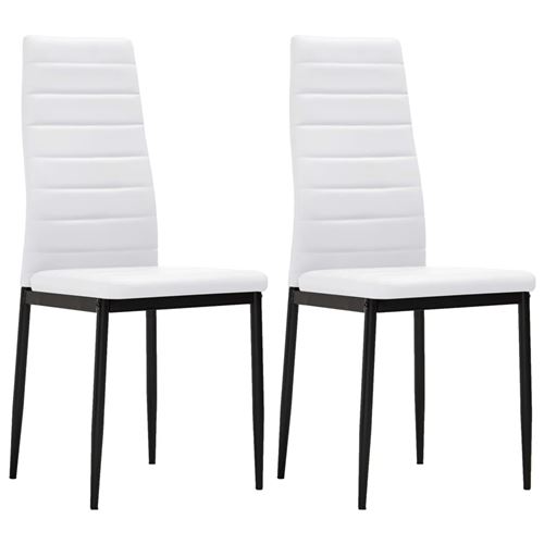 vidaXL Chaise de salle à manger 2 pcs Design fin Blanc