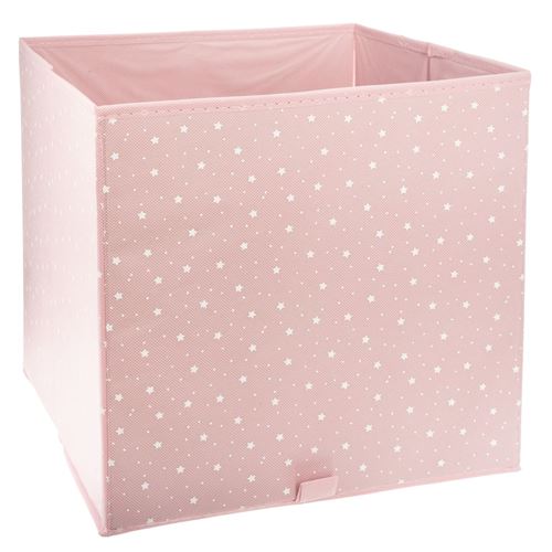 Bac de rangement étoile - Rose - 29 x 29 cm.