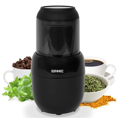 Duronic CG300 Moulin à café électrique de 300W - 100g - Broyeur à épices / graines / céréales / herbes / fruits à coques avec lames en inox - Meule en inox de 100 g de capacité