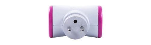 Multiprise Biplite Couleur rose