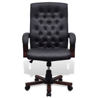 Dhyw29ei Cuir En Artificiel Fauteuil De Vidaxl Noir Chesterfield Bureau sQrCtdxh