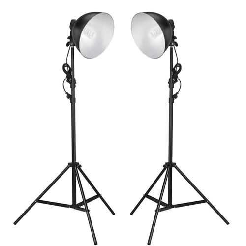 vidaXL Studiolampen met reflector en statieven 24 Watt