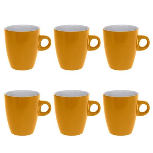 Secret de Gourmet - Lot de 6 Mugs Colors 18cl Jaune