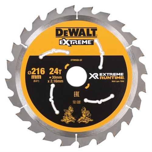 Lame Scie à Onglets 216X30 Mm 24 Dents Xr Extrême Runtime Dewalt - Dt99568