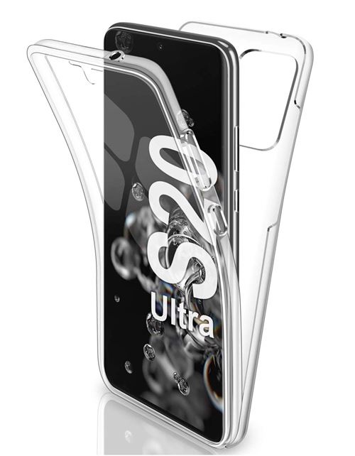 Coque pour Samsung Galaxy S20 ULTRA - Protection Silicone Intégrale Transparent 2 Parties Avant Arrière Emboitable Phonillico®