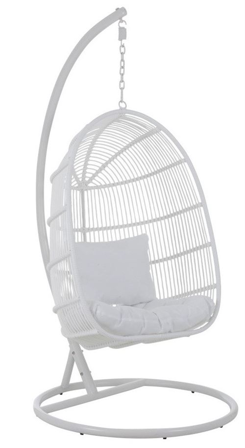 Fauteuil suspendu pour jardin en m&eacute;tal blanc
