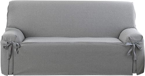 Martina Home Capri Housse de canapé à nœuds, Gris, 3 Places