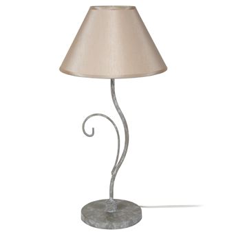 A Côte D'ivoire Taupe Blanc 25x25x50 Cm Lampe Acier Poser Et HED92I