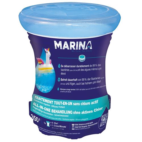 MARINA Traitement complet sans chlore en diffuseur flottant  - Pour piscines 4 &agrave; 10 m 