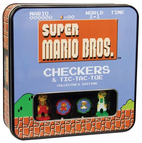 Super Mario Bros Checkers & Tic-tac-toe Collector's Edition Board Game By Usaopoly