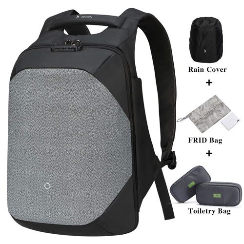 KORIN ClickPack Pro Sac à Dos Anti-vol pour Ordinateur Portable avec Port de Charge USB, étanche, Sac à Dos pour Homme et Femme,