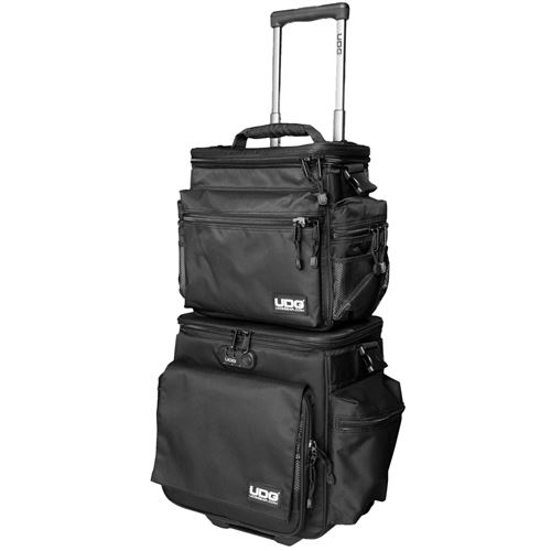 UDG GEAR U9679BL/OR Ultimate Sac Bandoulière À Roulettes Ensemble Deluxe Noir, intérieur Orange