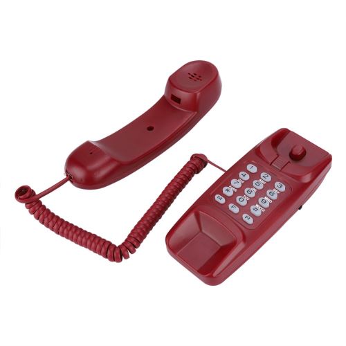 Poste Téléphonique Fixe Mural Numéro / Téléphone Sans Identification / Appelant Pour Famille / Hôtel (Rouge)
