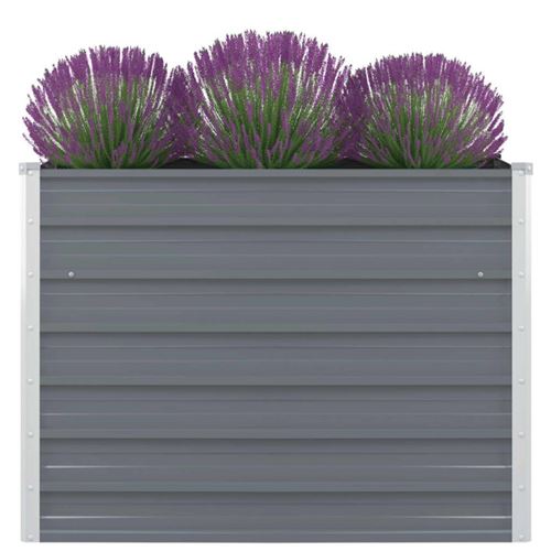 Vidaxl Gris Jardinière 100X100x77 Cm Acier Galvanisé - Image 3