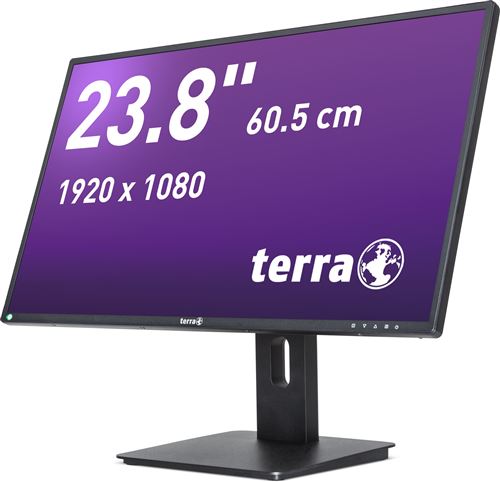 Wortmann TERRA 2456W - GREENLINE PLUS - LED-monitor - 23.6 - 1920 x 1080 Full HD (1080p) - ADS-IPS - 250 cd/m² - 5 ms - HDMI, DVI-D, VGA - luidsprekers - matzwart