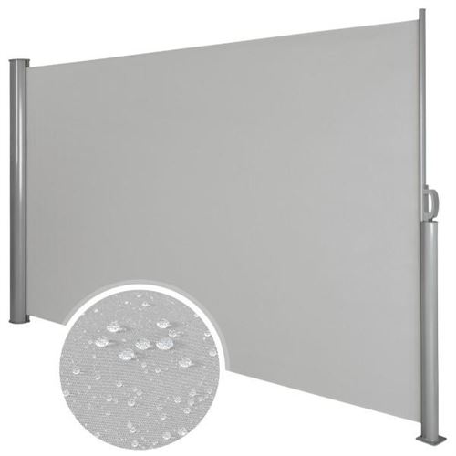 Auvent store latéral brise-vue abri soleil aluminium rétractable 180 x 300 cm gris