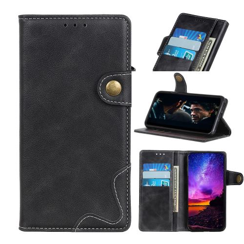 Etui en PU + TPU peau flip avec support noir pour votre Alcatel 1B (2020)