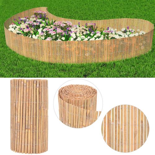 VidaXL Clôture de jardin en bambou 1000 x 30 cm/1000 x 50 cm extérieur pelouse écran Barrière de bordure de jardin 1000 x 50 cm (L x H)