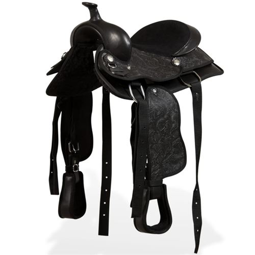 vidaXL Selle, bridon et col de Poitrine Cuir Véritable