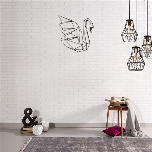 Décoration Murale en Metal Cygne Noir - Art, Maison, Déco - pour séjour, bureau, mur